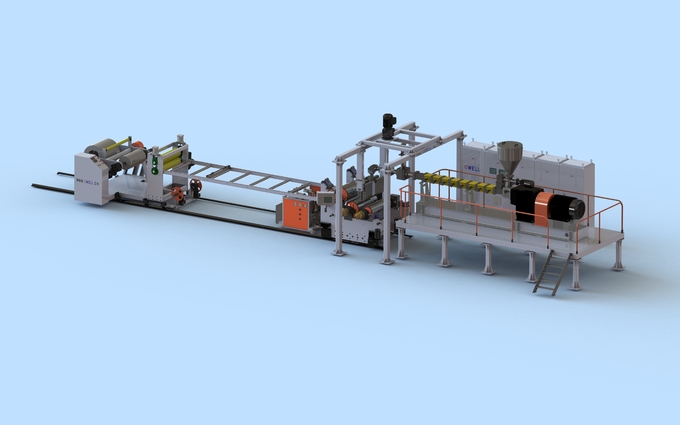 Máquina de fabricación de láminas de PLA personalizada Línea de extrusión de láminas de tres capas de termoformado de PLA 2